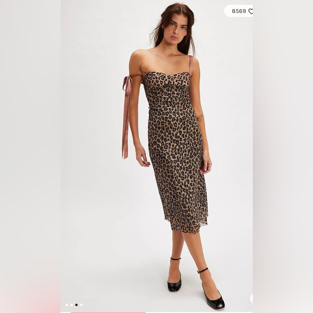 Free people Printed Got Glam Slip natural cheetah combo